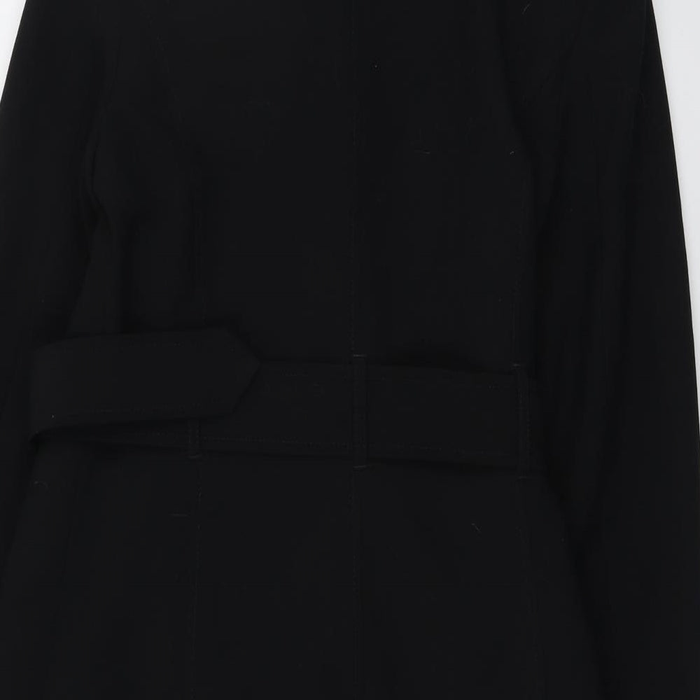 Marks and Spencer Womens Black Trench Coat Coat Size 10 Button