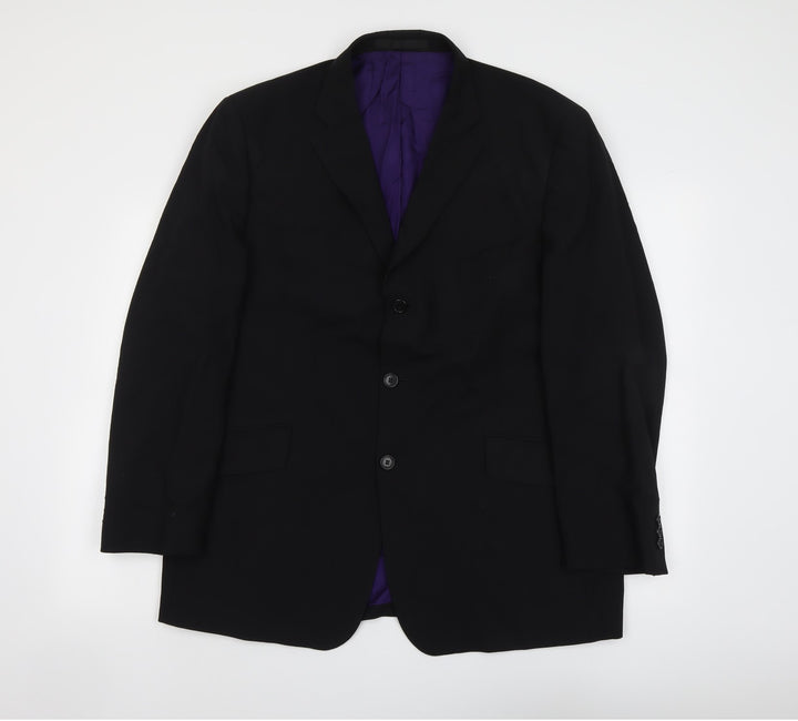 Marks and Spencer Mens Black Patent Leather Jacket Suit Jacket Size 44 Regular