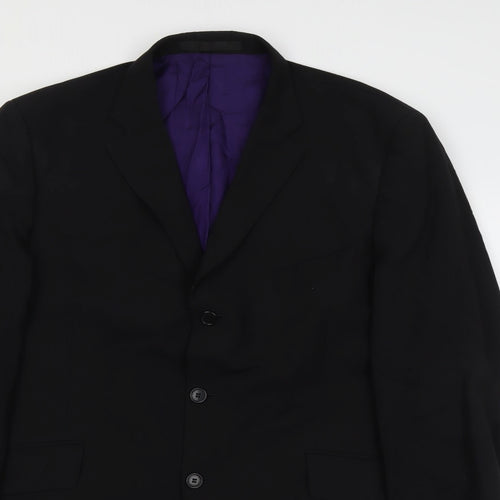 Marks and Spencer Mens Black Patent Leather Jacket Suit Jacket Size 44 Regular