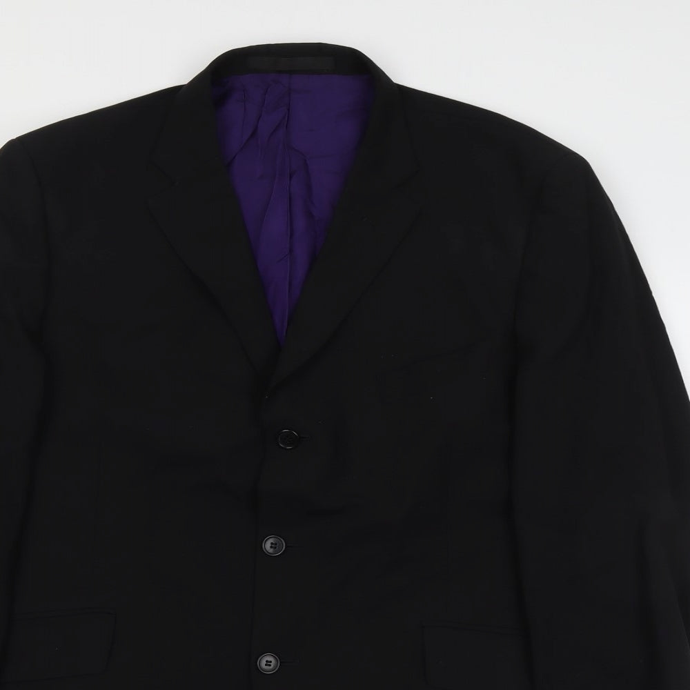 Marks and Spencer Mens Black Patent Leather Jacket Suit Jacket Size 44 Regular