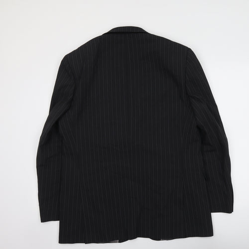 Marks and Spencer Mens Grey Striped Polyester Jacket Suit Jacket Size 42 Regular