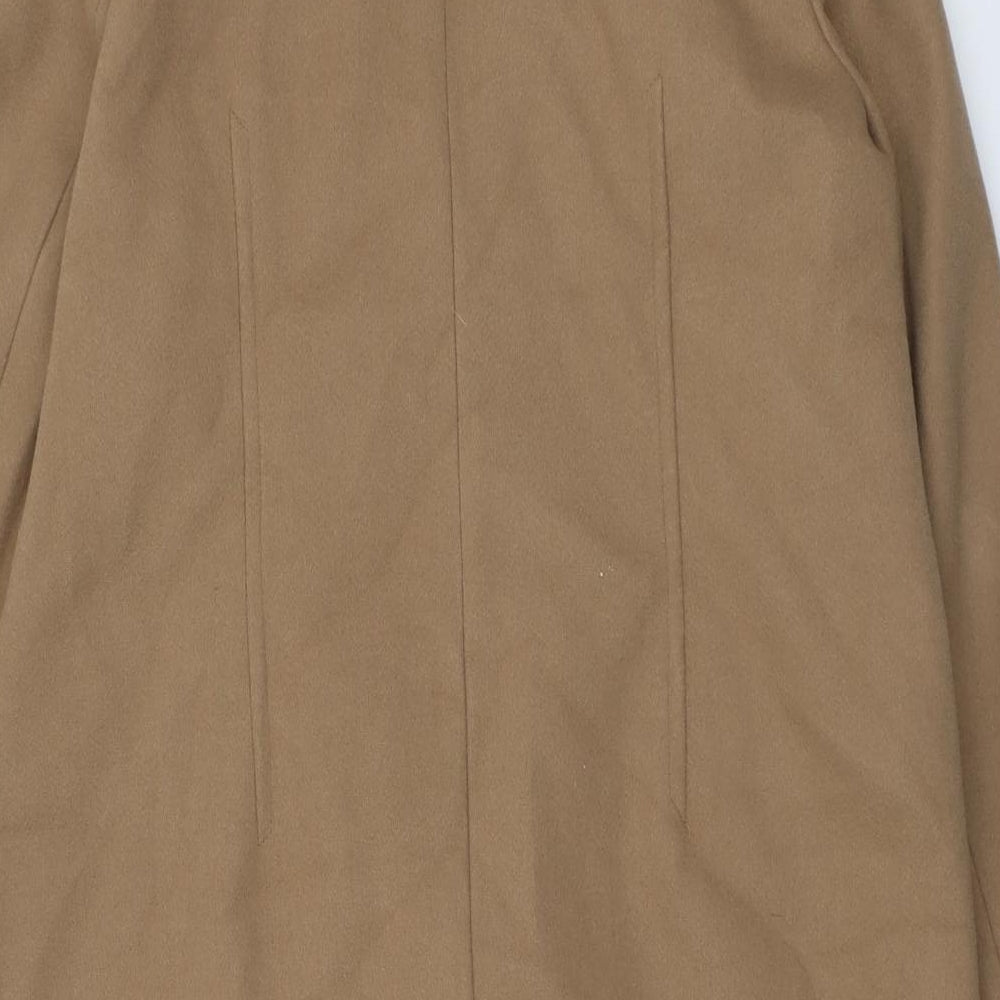 Marks and Spencer Womens Beige Overcoat Coat Size 16 Snap