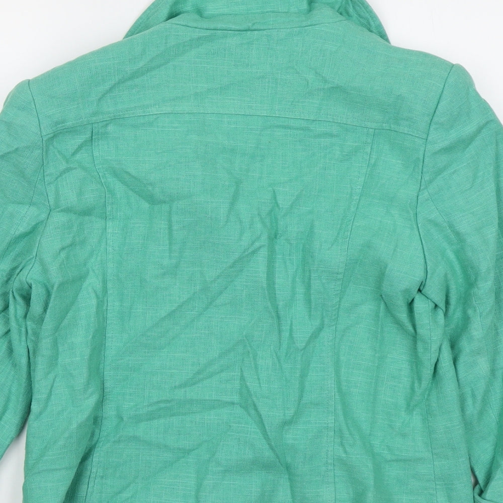 BHS Womens Green Jacket Blazer Size 14 Button