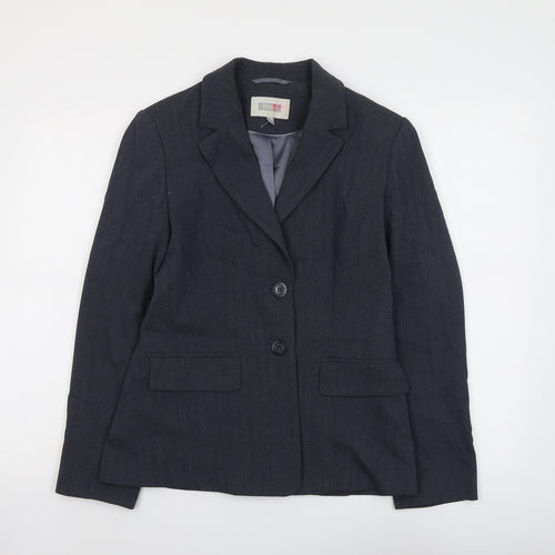 NEXT Womens Blue Striped Jacket Blazer Size 10 Button
