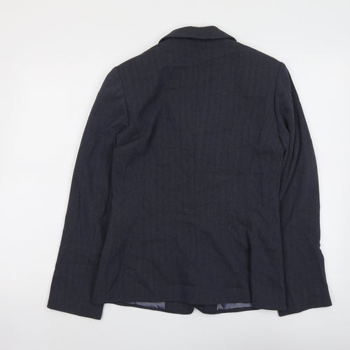NEXT Womens Blue Striped Jacket Blazer Size 10 Button