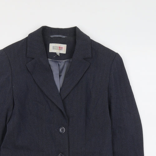 NEXT Womens Blue Striped Jacket Blazer Size 10 Button