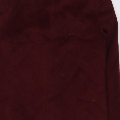 New Look Womens Red Overcoat Coat Size 10 Zip