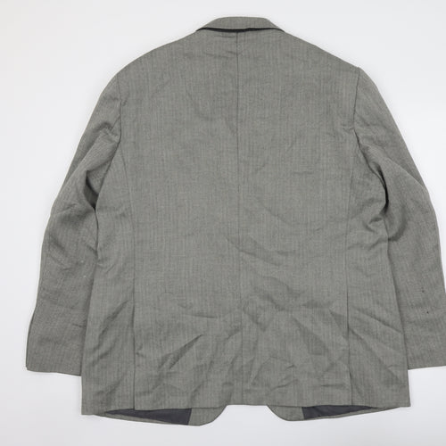 Marks and Spencer Mens Grey Striped Polyester Jacket Suit Jacket Size 46 Regular