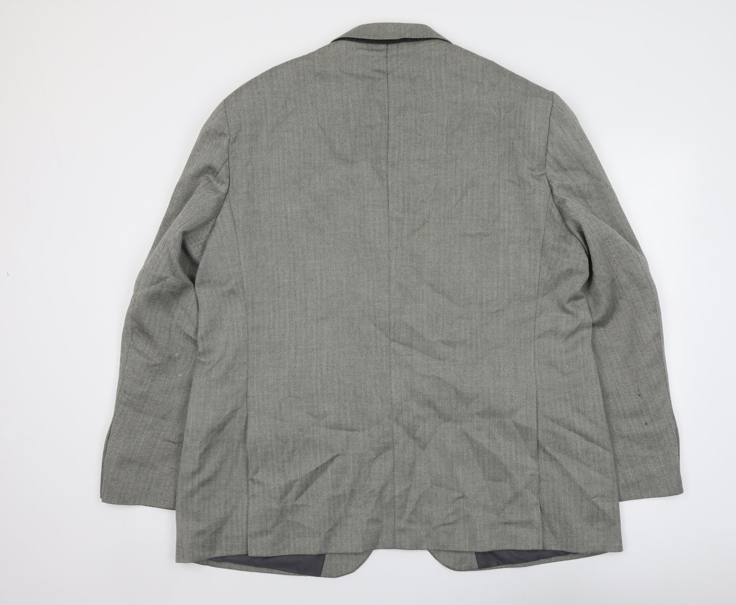 Marks and Spencer Mens Grey Striped Polyester Jacket Suit Jacket Size 46 Regular