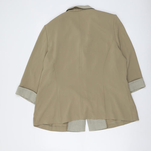 FRANK WALDER Womens Beige Jacket Blazer Size 18 Button