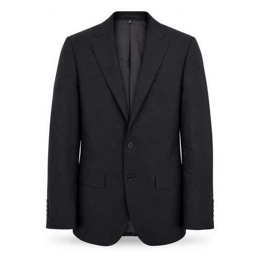 Front view of Marks & Spencer men’s grey polyester jacket suit jacket, size 36, regular