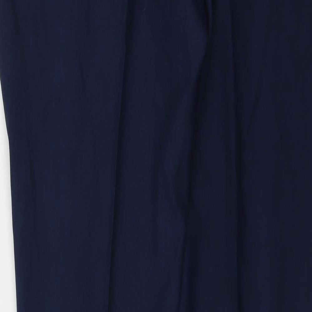 Paul Andrew Mens Blue Polyester Dress Pants Trousers Size 40 in L30 in Regular Button