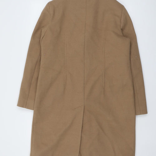 Marks and Spencer Womens Beige Overcoat Coat Size 12 Snap