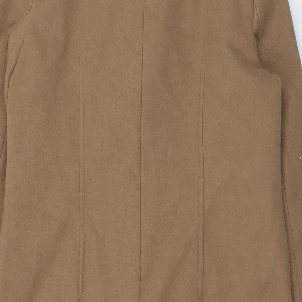 Marks and Spencer Womens Beige Overcoat Coat Size 12 Snap