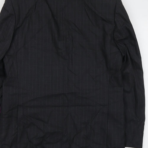 Racing Green Mens Grey Striped Wool Jacket Suit Jacket Size 42 Regular