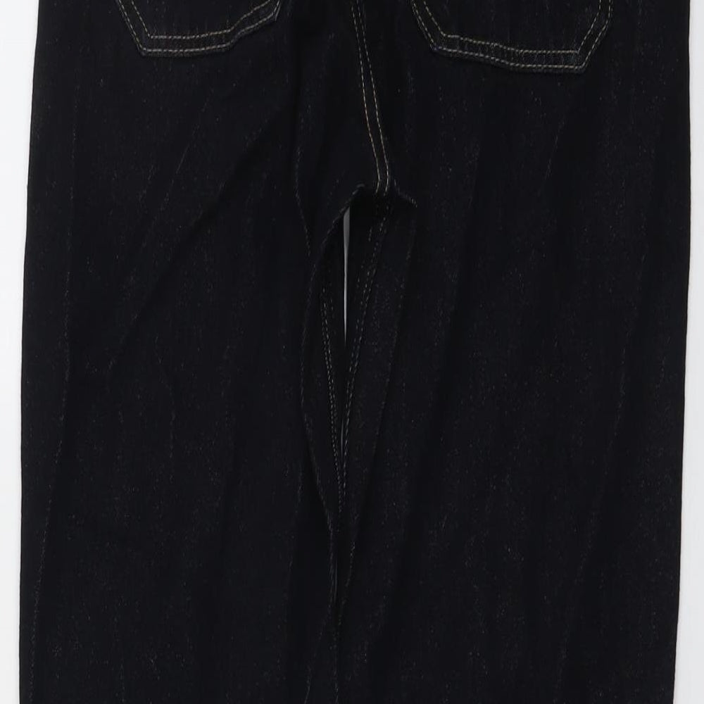 Marks and Spencer Boys Blue Cotton Straight Jeans Size 13-14 Years Regular Button