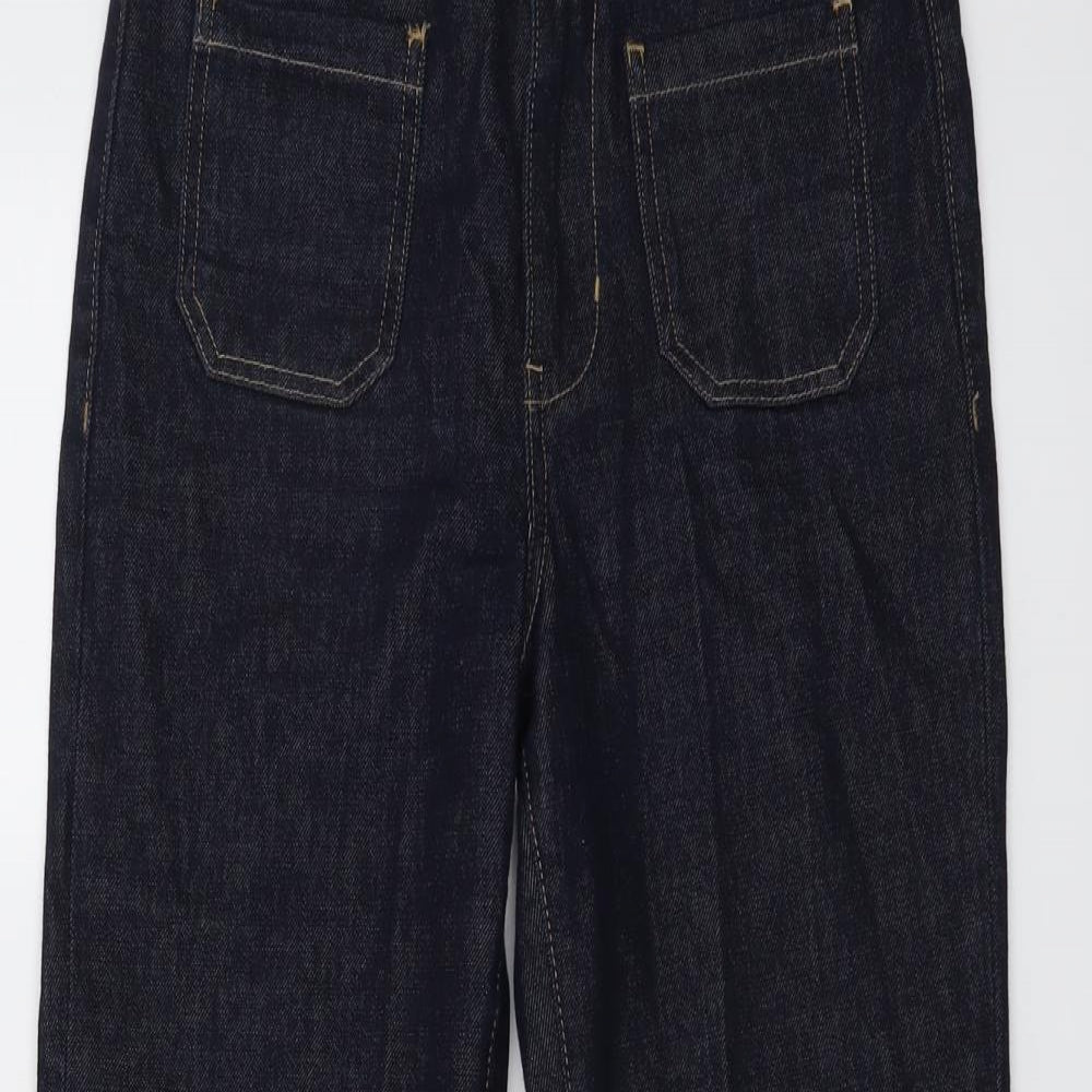 Marks and Spencer Womens Blue Cotton Flared Jeans Size 10 L30 in Regular Button