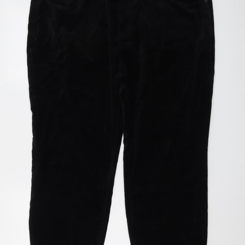 Marks and Spencer Womens Black Cotton Trousers Size 20 L23 in Regular Button