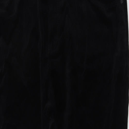 Marks and Spencer Womens Black Cotton Trousers Size 20 L23 in Regular Button