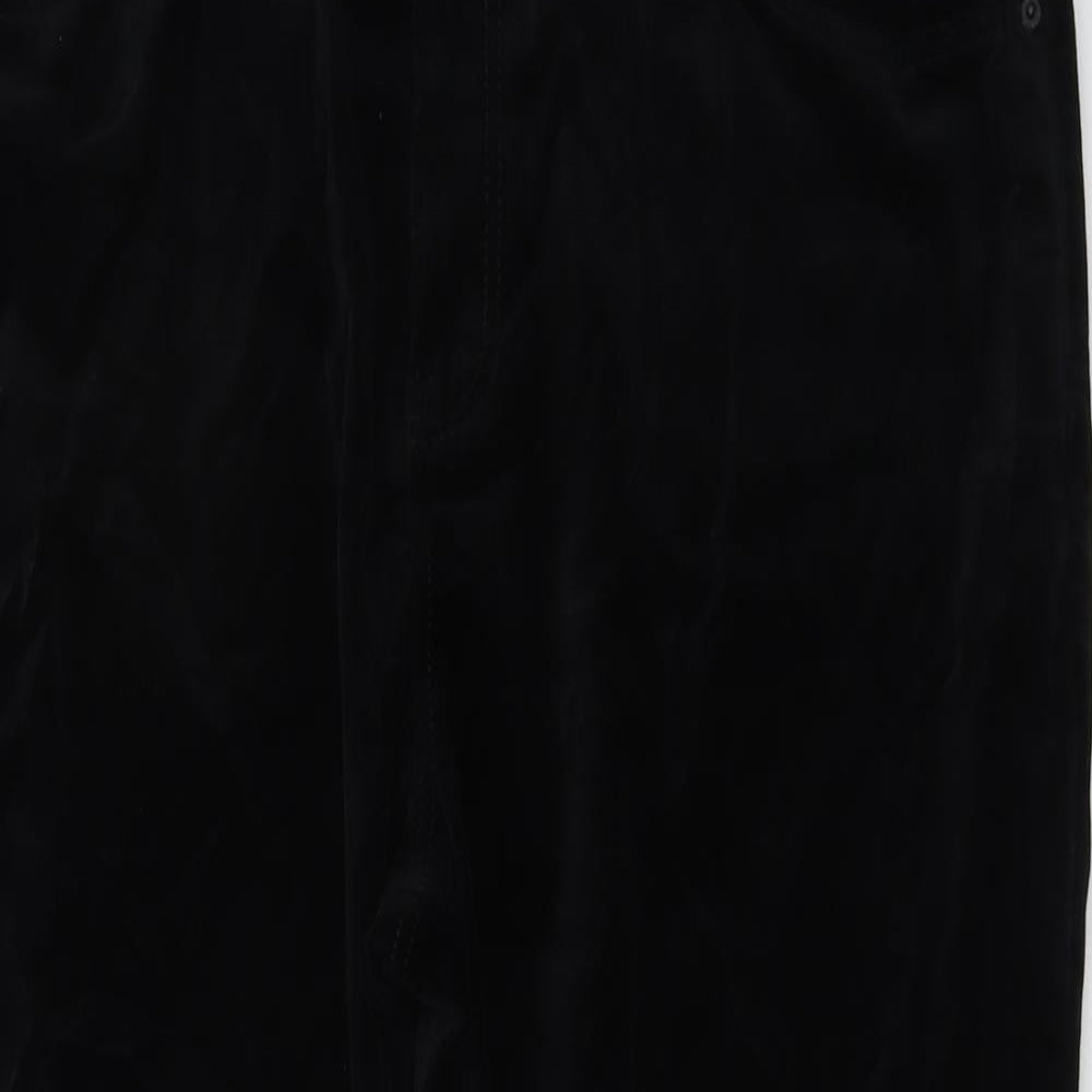 Marks and Spencer Womens Black Cotton Trousers Size 20 L23 in Regular Button