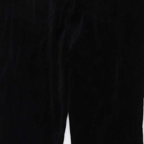 Marks and Spencer Womens Black Cotton Trousers Size 20 L23 in Regular Button