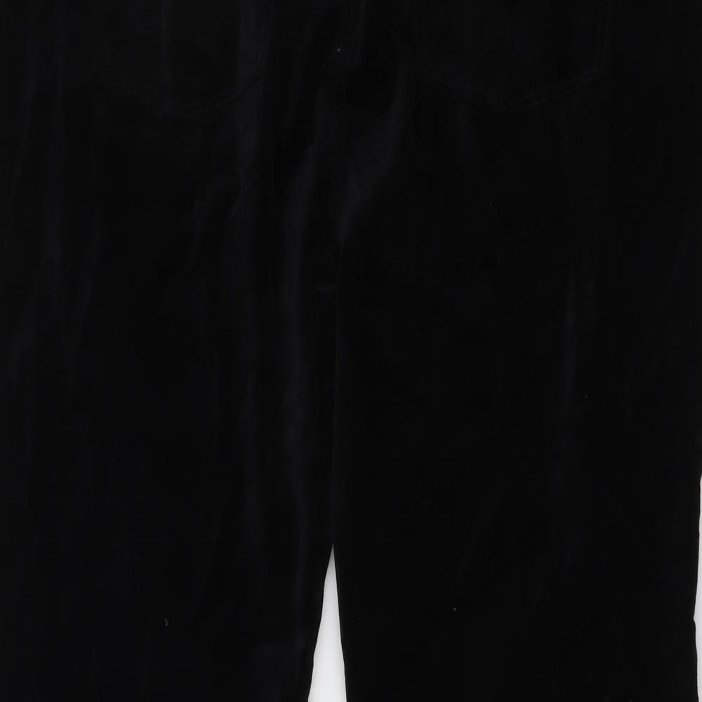 Marks and Spencer Womens Black Cotton Trousers Size 20 L23 in Regular Button