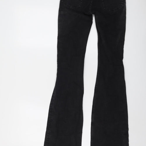Weekday Womens Black Cotton Bootcut Jeans Size 23 in L33 in Regular Button