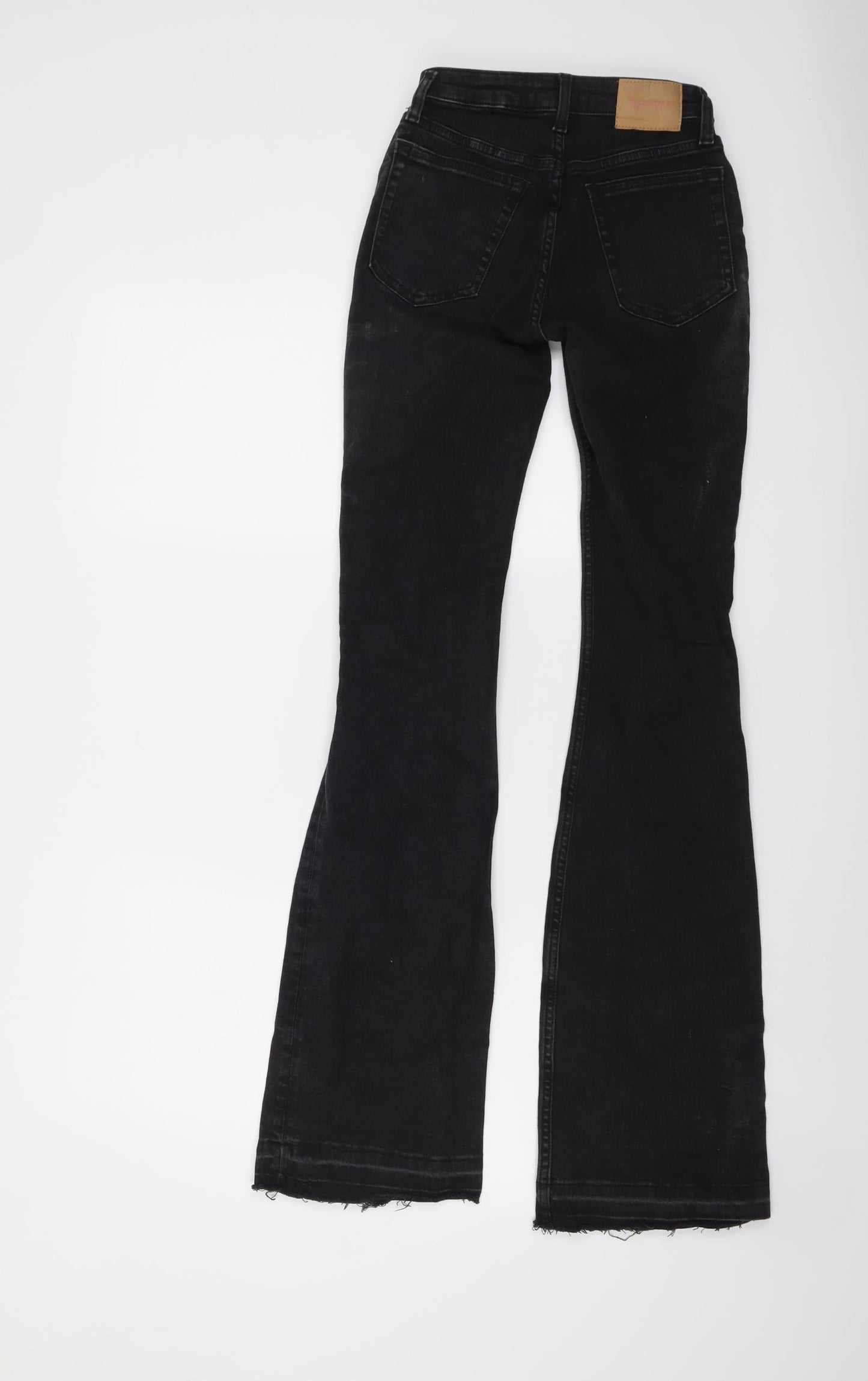 Weekday Womens Black Cotton Bootcut Jeans Size 23 in L33 in Regular Button