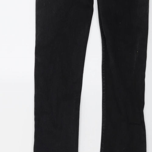 Weekday Womens Black Cotton Bootcut Jeans Size 23 in L33 in Regular Button