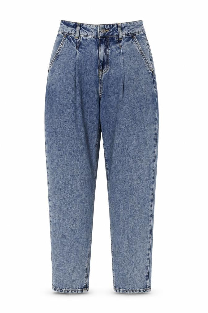River Island Womens Blue Cotton Mom Jeans Size 6 L30 in Regular Button