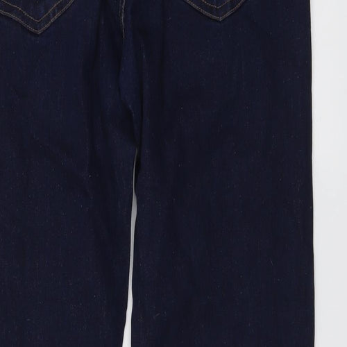 NEXT Womens Blue Cotton Straight Jeans Size 34 in L30 in Regular Button