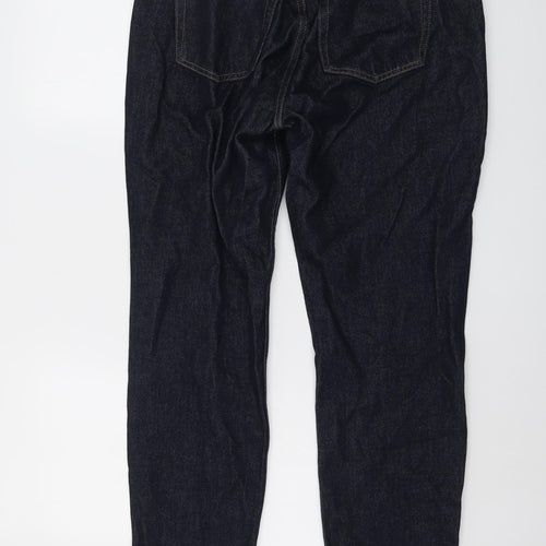 Massimo Dutti Womens Blue Cotton Skinny Jeans Size 14 L29 in Regular Button