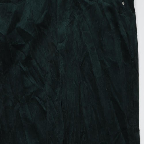 Marks and Spencer Womens Green Cotton Trousers Size 20 L30 in Regular Button