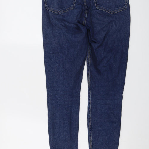 Topshop Womens Blue Cotton Skinny Jeans Size 28 in L26 in Regular Button