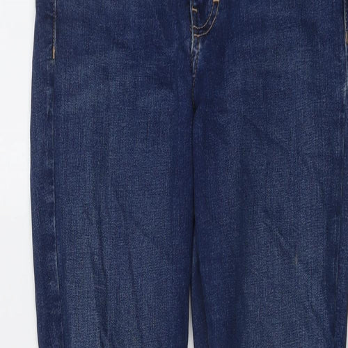 Topshop Womens Blue Cotton Skinny Jeans Size 28 in L26 in Regular Button