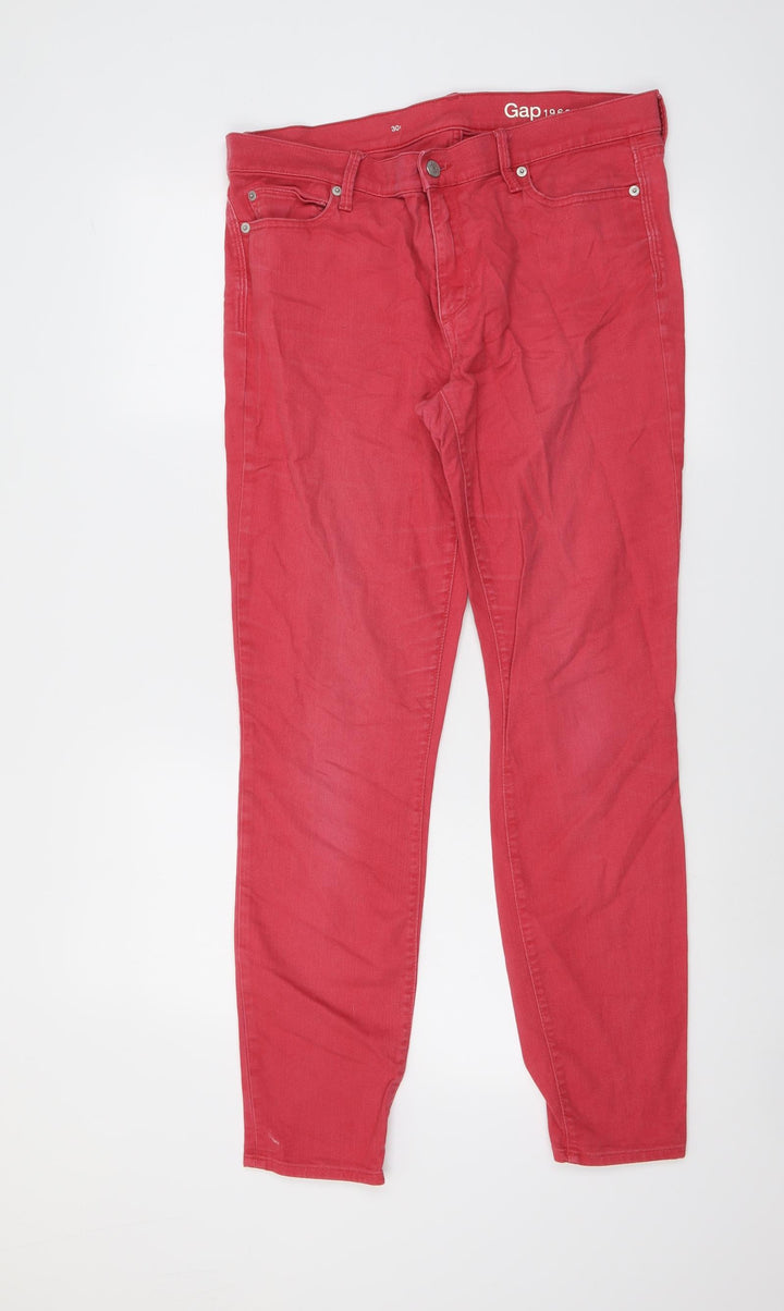 Gap Womens Pink Cotton Skinny Jeans Size 30 in L29.5 in Regular Button