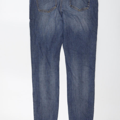 NEXT Womens Blue Cotton Skinny Jeans Size 12 L29 in Regular Button