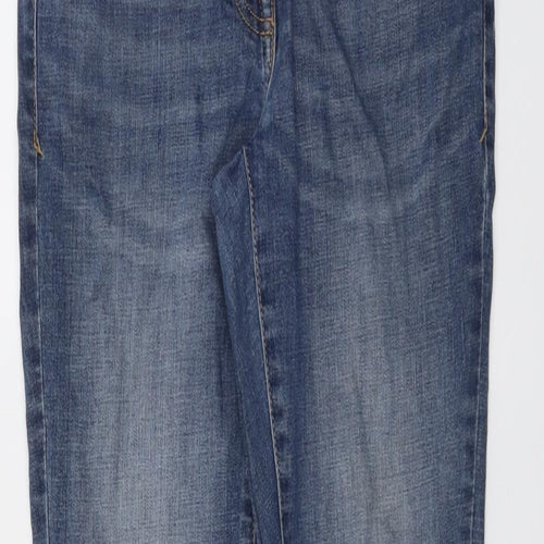 NEXT Womens Blue Cotton Skinny Jeans Size 12 L29 in Regular Button