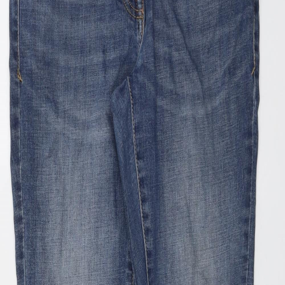 NEXT Womens Blue Cotton Skinny Jeans Size 12 L29 in Regular Button