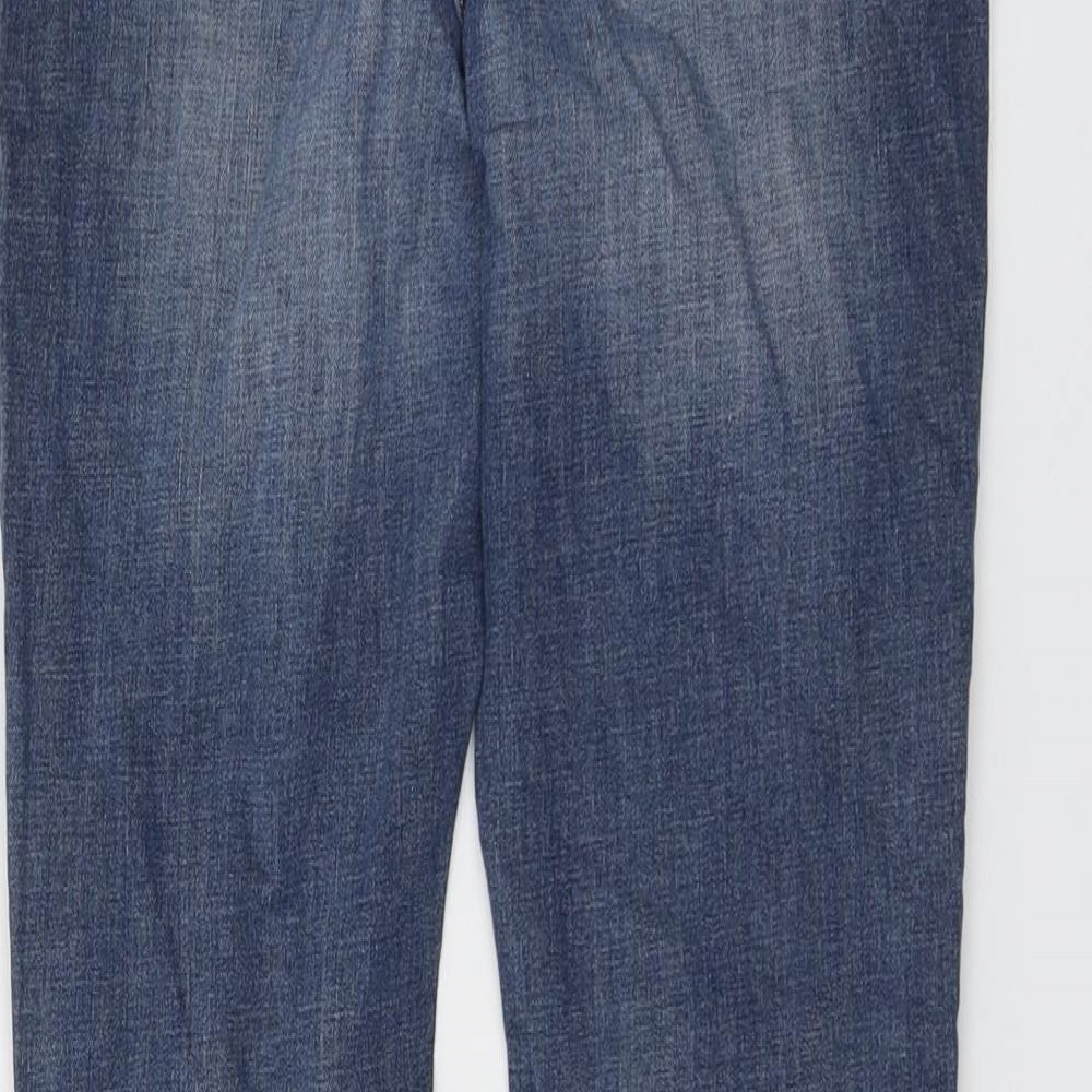 NEXT Womens Blue Cotton Skinny Jeans Size 12 L29 in Regular Button