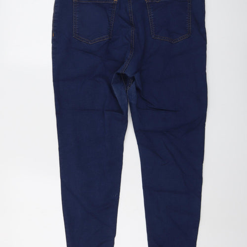 Marks and Spencer Womens Blue Cotton Jegging Jeans Size 16 L26 in Regular