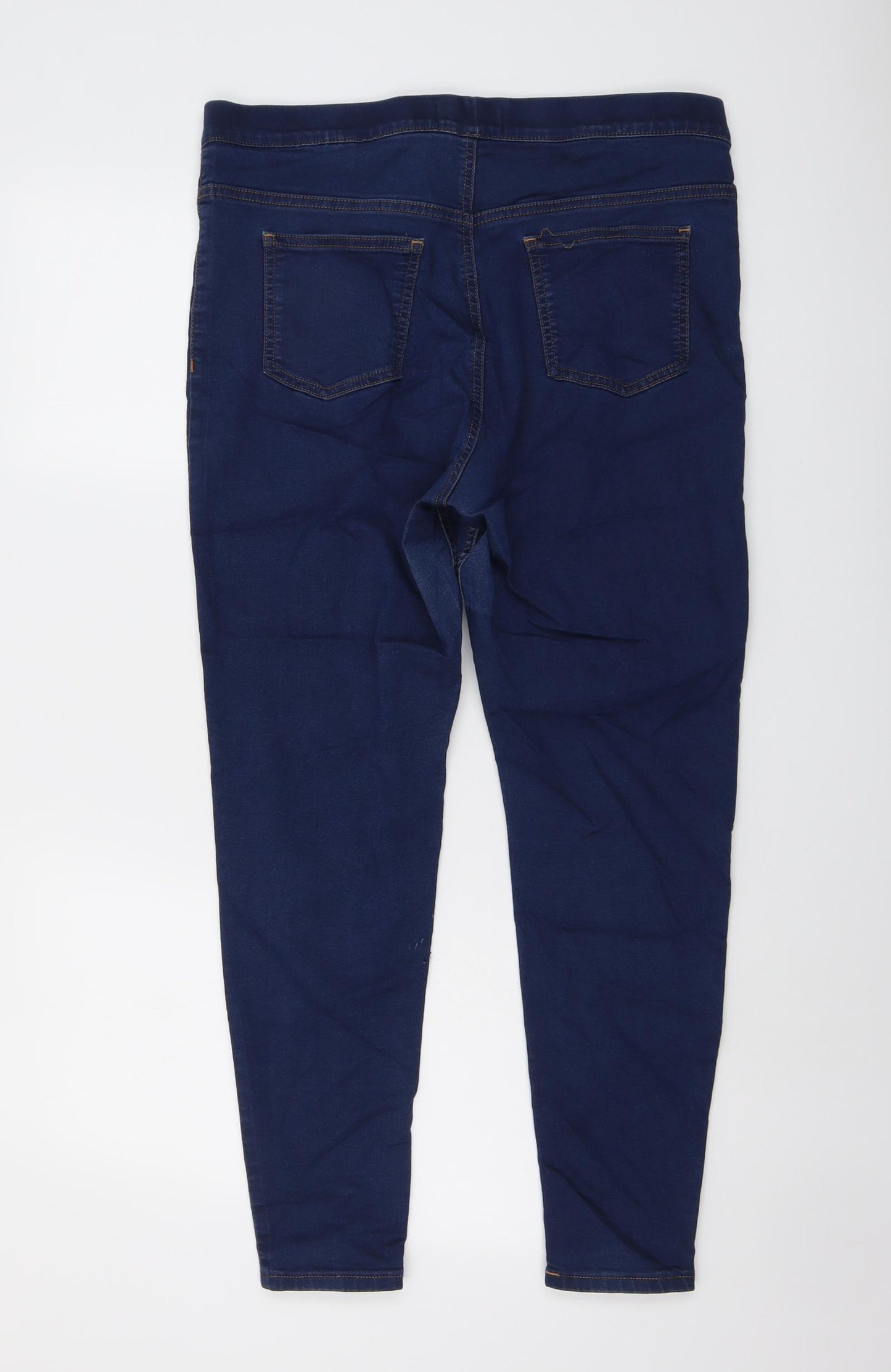 Marks and Spencer Womens Blue Cotton Jegging Jeans Size 16 L26 in Regular