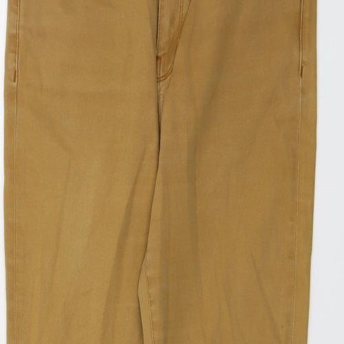 Warehouse Womens Brown Cotton Skinny Jeans Size 12 L25 in Regular Button