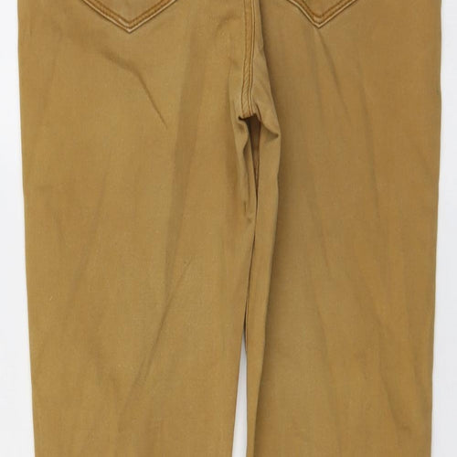 Warehouse Womens Brown Cotton Skinny Jeans Size 12 L25 in Regular Button