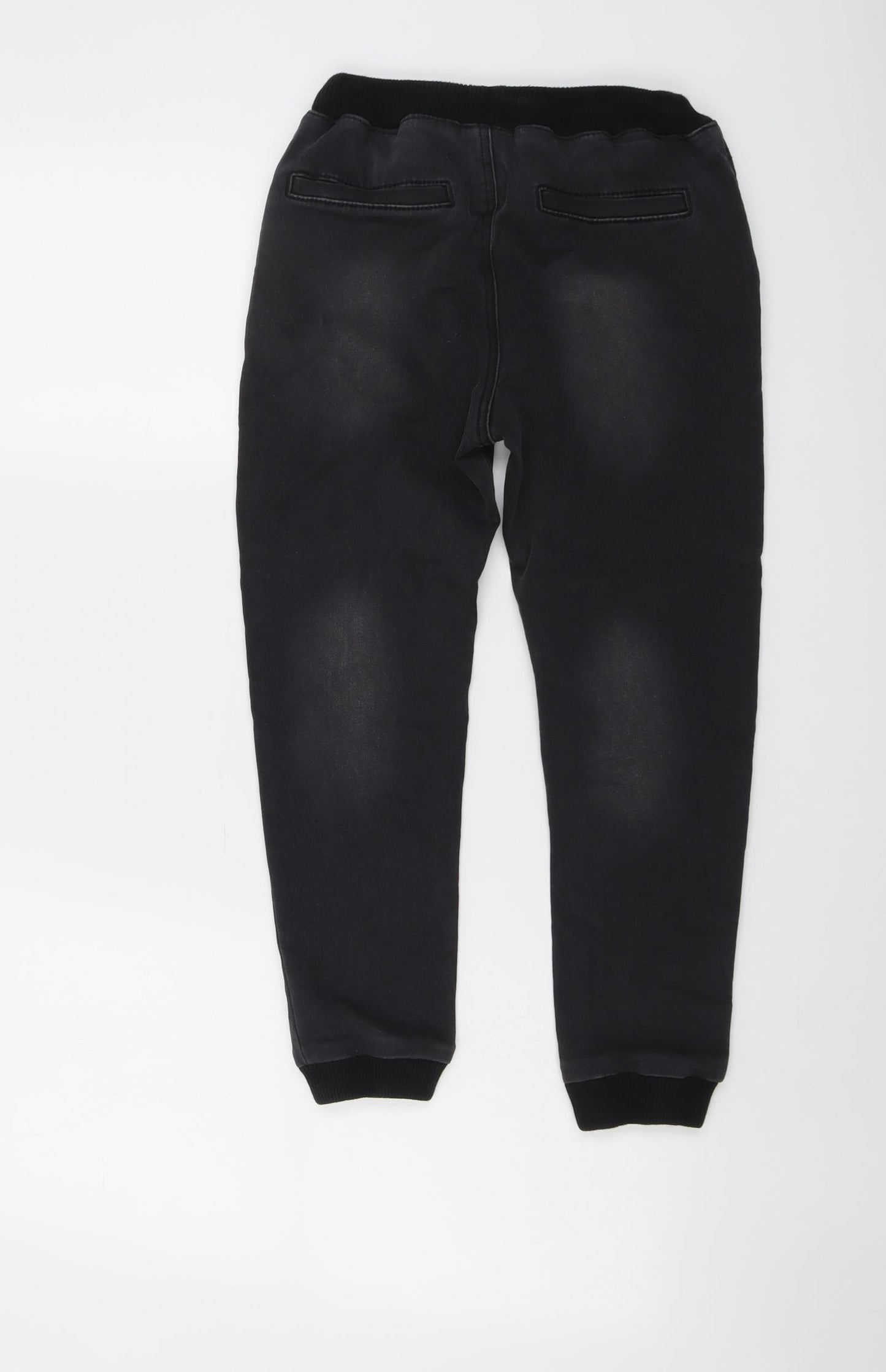 NEXT Boys Grey Cotton Tapered Jeans Size 9 Months Regular Drawstring