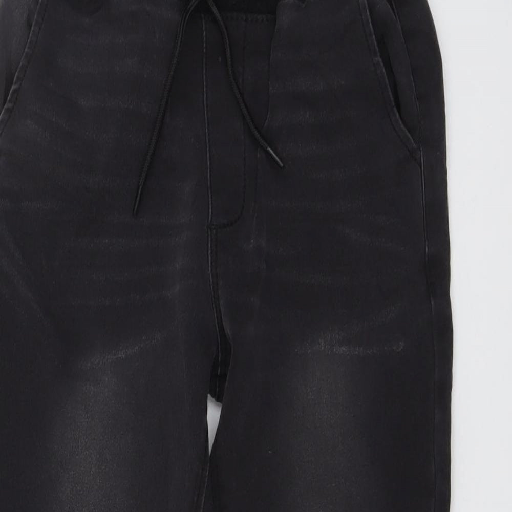 NEXT Boys Grey Cotton Tapered Jeans Size 9 Months Regular Drawstring