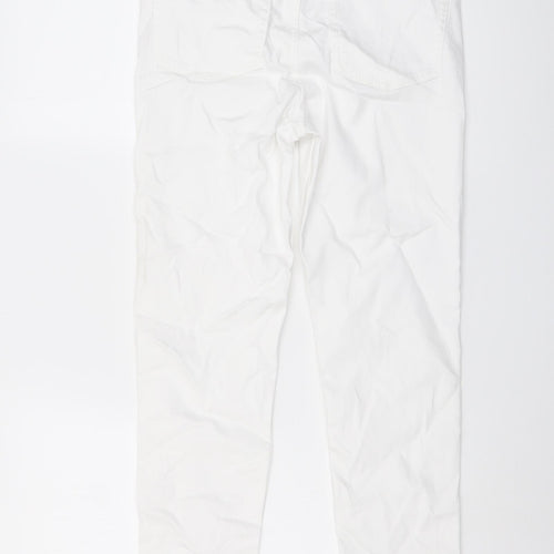 Marks and Spencer Womens White Cotton Skinny Jeans Size 10 L28 in Regular Button