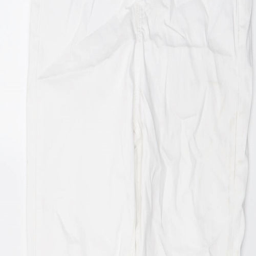 Marks and Spencer Womens White Cotton Skinny Jeans Size 10 L28 in Regular Button