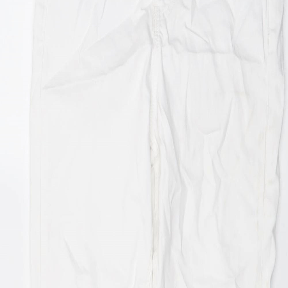 Marks and Spencer Womens White Cotton Skinny Jeans Size 10 L28 in Regular Button