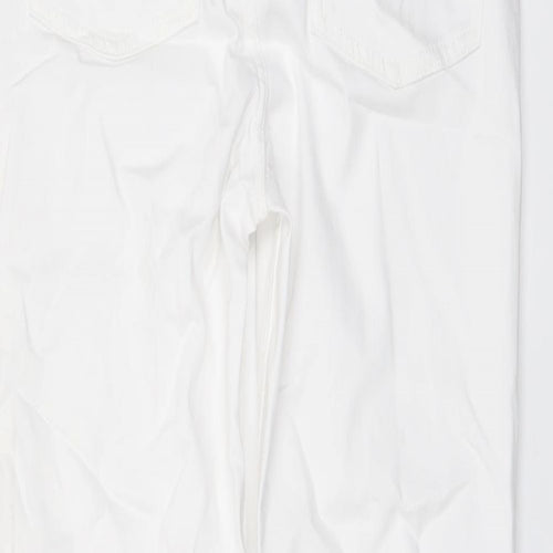 Marks and Spencer Womens White Cotton Skinny Jeans Size 10 L28 in Regular Button
